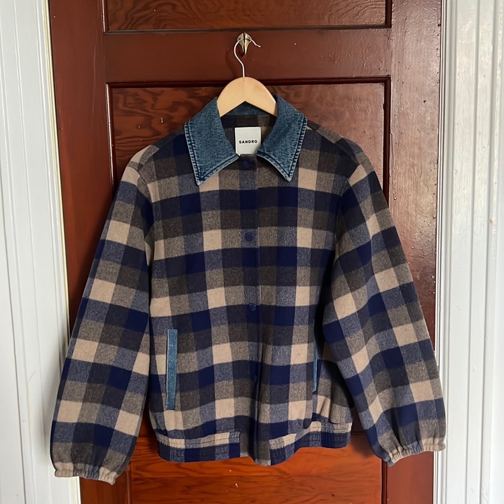 Sandro Warren Check Jacket Size 34: Excellent condition